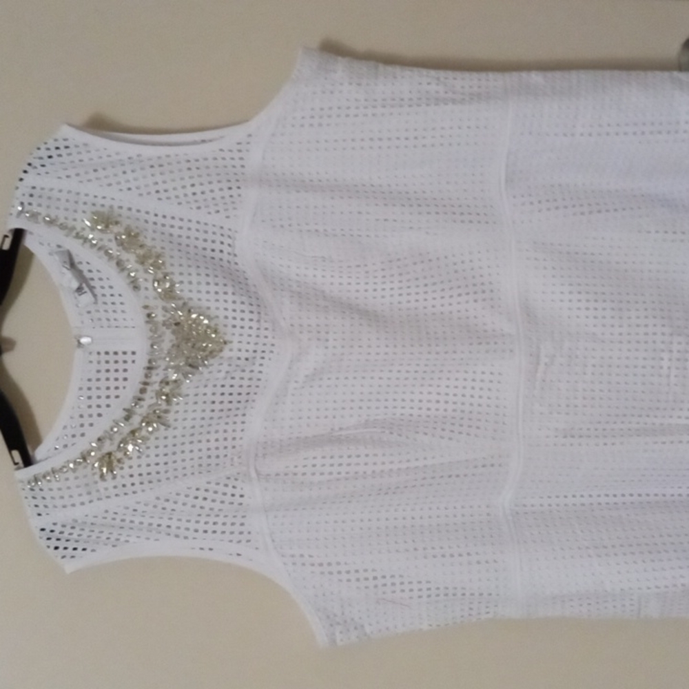 *Roaman's New White Cocktail Special Occasion Sleeveless Dress Plus 28W